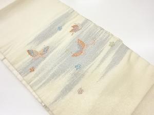 綴れ霞・蝶に桜模様織出し名古屋帯